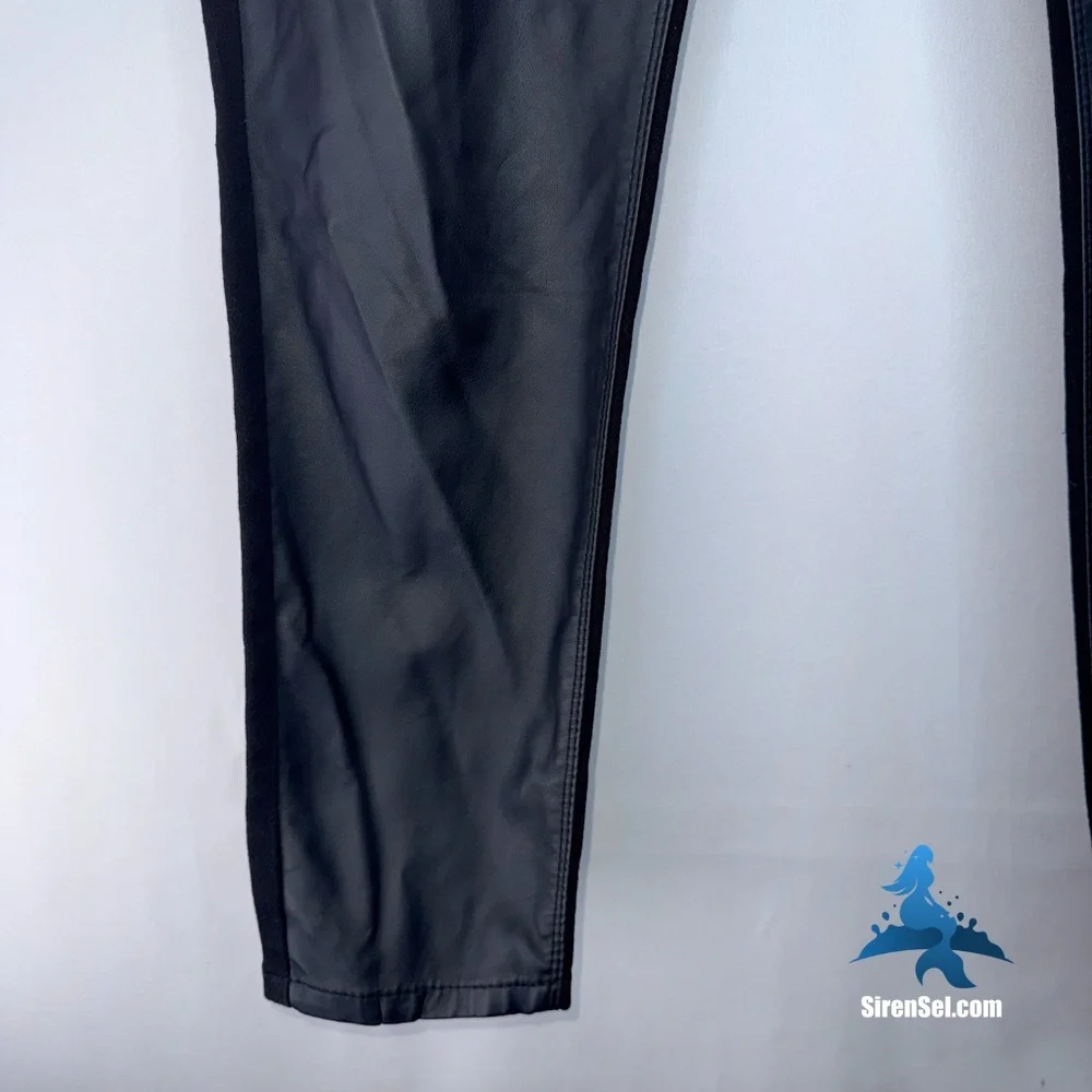 1225 NWT Chic Denim Skylar Corset Skinny Faux Leather Hybrid Jeans 16S - Black - Picture 14 of 16